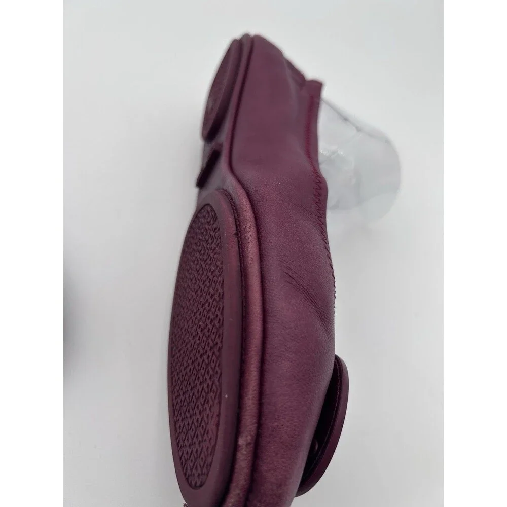 Tory Burch Minnie Travel Ballet Flats Wine Burgundy Women’s 8.5